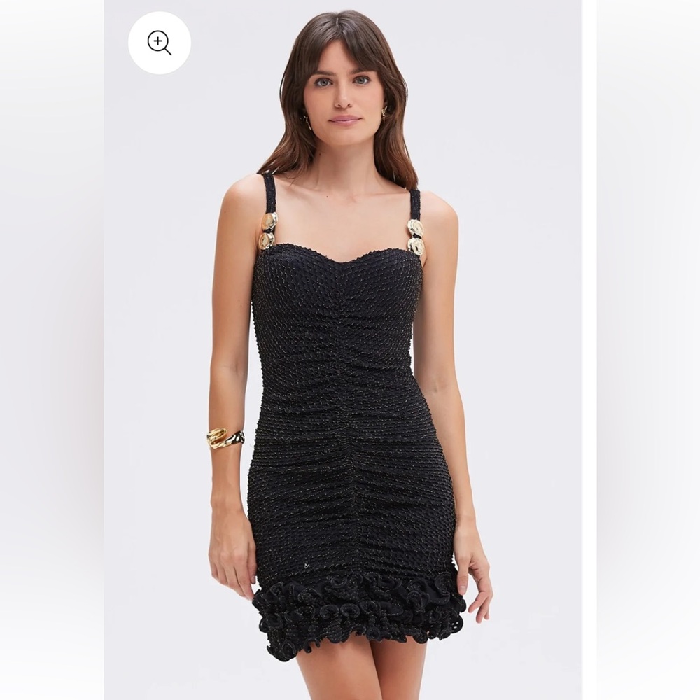 PATBO Gavea Ruched Mesh Mini Dress